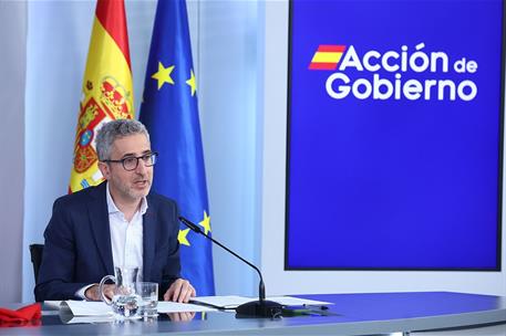 7/07/2026. Rueda de Prensa tras el Consejo de Ministros: España. El ministro de Hacienda, Arcadi España, explica los acuerdos alcanzados dur...